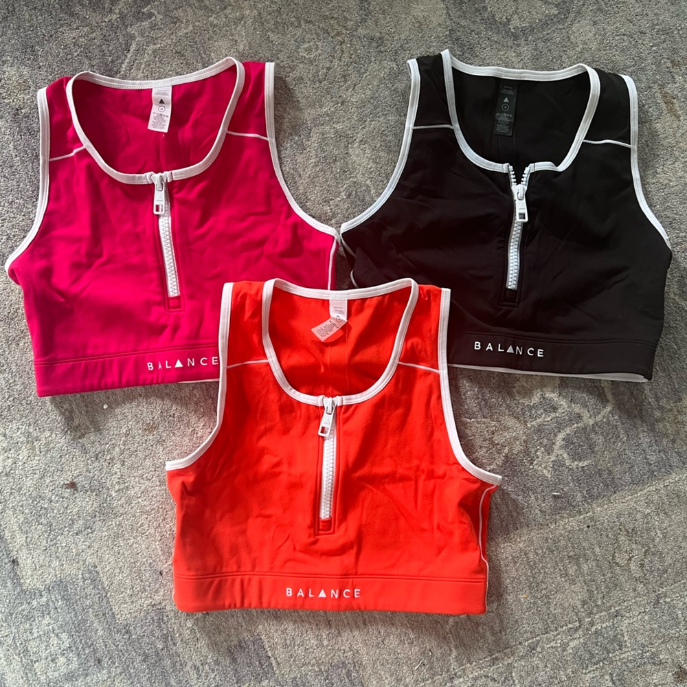Balance Athletica Vitality Isotope Bra Set Medium Pink Black Orange